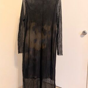 Bar III Black Sheer Long Sleeve Dress